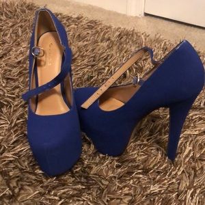 Blue high heels